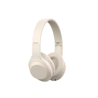   Havit 6939119064525 fejhallgató és headset Vezetékes és vezeték nélküli Fejpánt Zene USB C-típus Bluetooth Bézs