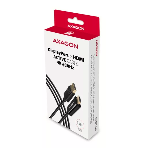 Axagon RVD-HI14C2 video átalakító kábel 1,8 M HDMI A-típus (Standard) DisplayPort Fekete
