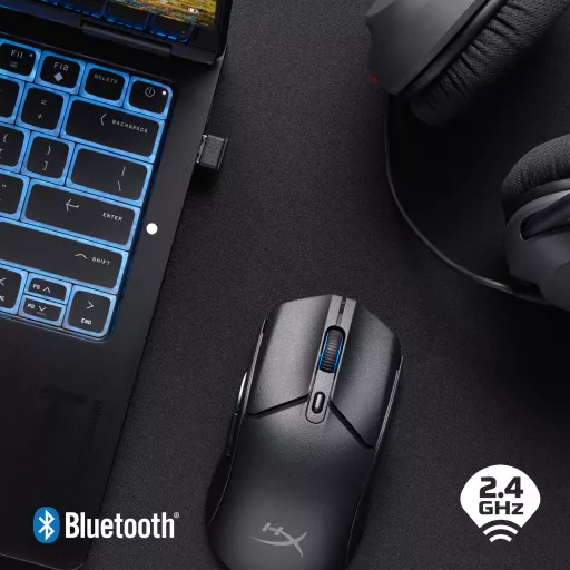 HyperX Pulsefire Haste 2 Core Wireless Black/Black Gaming Mouse egér Játék Kétkezes USB A típus 3600 DPI