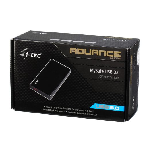 i-tec MYSAFE35U401 tárolóegység burkolat HDD ház Fekete, Fémes 3.5"
