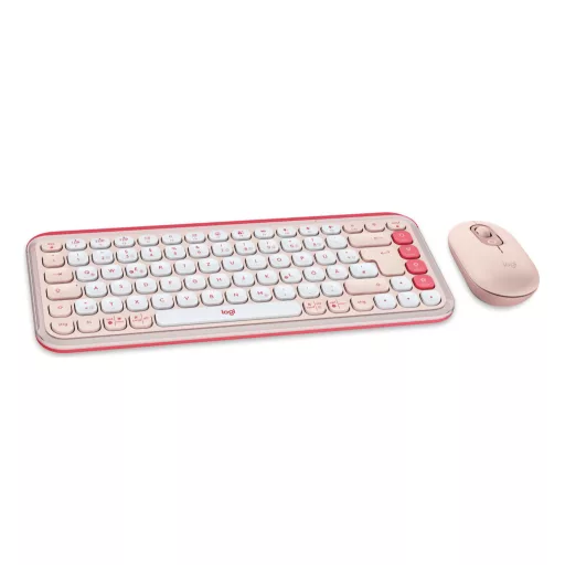 Logitech 920-013108 billentyűzet Egér mellékelve Univerzális Bluetooth QWERTZ Német Rózsa
