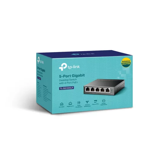 TP-Link TL-SG1005LP hálózati kapcsoló Beállítást nem igénylő (unmanaged) Gigabit Ethernet (10/100/1000) Ethernet-áramellátás (PoE) támogatása Fekete