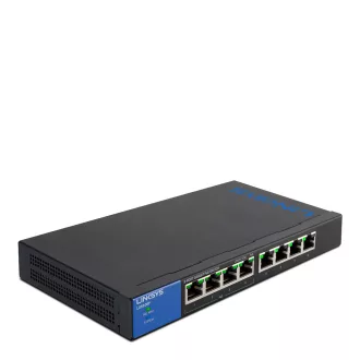   Linksys LGS108P Beállítást nem igénylő (unmanaged) L2 Gigabit Ethernet (10/100/1000) Ethernet-áramellátás (PoE) támogatása Fekete