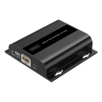  Digitus DS-55354 audió/videó jeltovábbító AV adó- és vevőegység Fekete