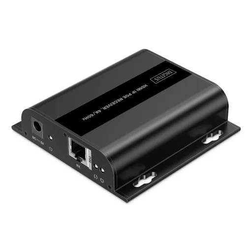 Digitus DS-55354 audió/videó jeltovábbító AV adó- és vevőegység Fekete