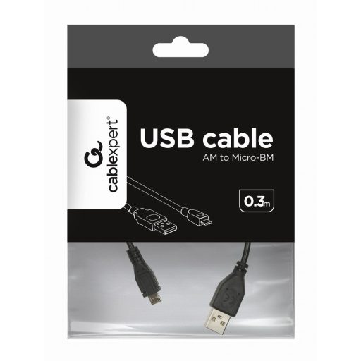 Gembird USB 2.0/microUSB 2.0, 0.3m USB kábel 0,3 M USB A Micro-USB B Fekete