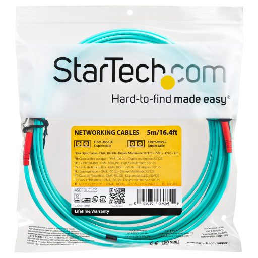 StarTech.com 450FBLCLC5 InfiniBand és száloptikai kábel 5 M LC Türkizkék