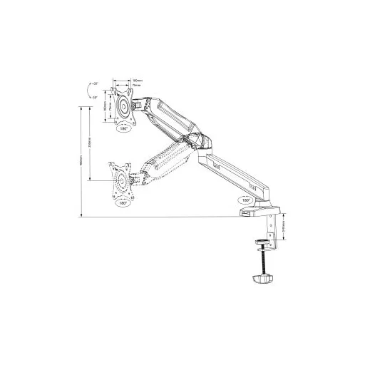 Maclean MC-860 asztali TV konzol 68,6 cm (27") Fekete