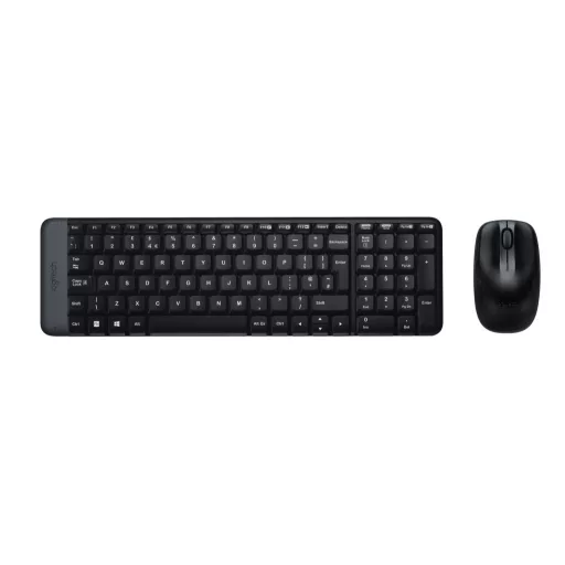 Logitech 920-003161 billentyűzet Egér mellékelve Irodai Vezeték nélküli RF QWERTY Nemzetközi amerikai Fekete