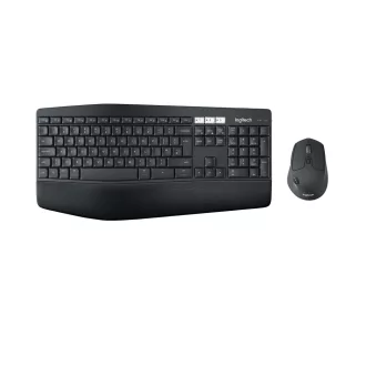   Logitech 920-008224 billentyűzet Egér mellékelve Univerzális RF vezeték nélküli + Bluetooth QWERTY Brit angol Fekete