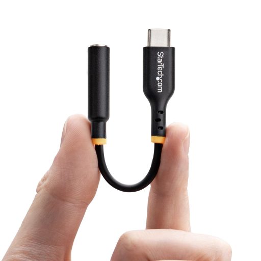 StarTech.com USBCAUDIO2 audio kábel 0,127 M USB Type-C 2.0 3,5 mm-es Fekete