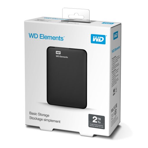 Western Digital Elements Portable külső merevlemez 2 TB 5400 RPM 2.5" Micro-USB B 3.2 Gen 2 (3.1 Gen 2) Fekete