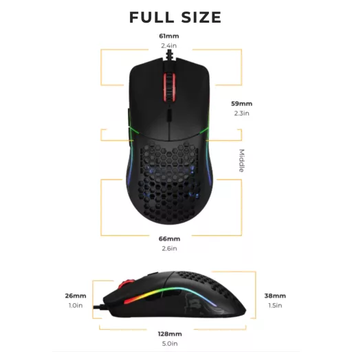 Glorious Gaming Model O egér Játék Jobbkezes USB A típus Optikai 12000 DPI