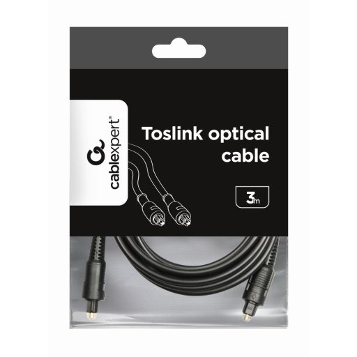 Gembird Toslink, 3m audio kábel Toslink (digitális optikai) kábel Fekete