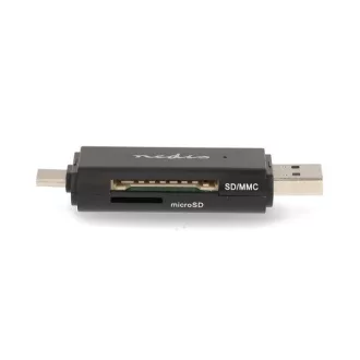   Nedis CRDRU2110BK USB2.0 - USBC kártyaolvasó microSD (TF) / microSDHC (TF) / microSDXC (TF) / SD / SDHC / SDXC