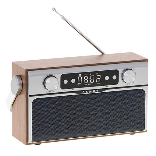 Camry Premium Radio CR 1183 Hordozható Digitális Alumínium, Fekete, Fa