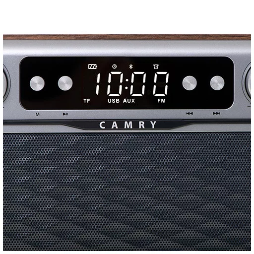 Camry Premium Radio CR 1183 Hordozható Digitális Alumínium, Fekete, Fa