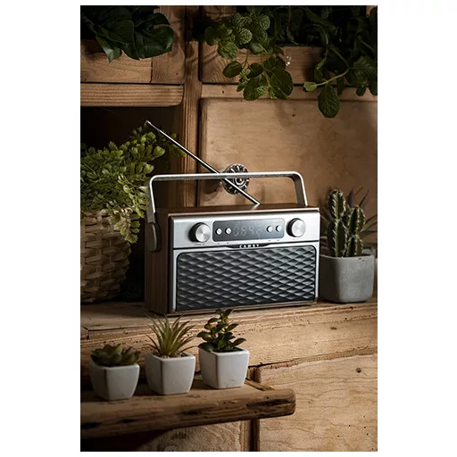Camry Premium Radio CR 1183 Hordozható Digitális Alumínium, Fekete, Fa