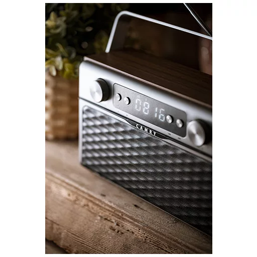 Camry Premium Radio CR 1183 Hordozható Digitális Alumínium, Fekete, Fa