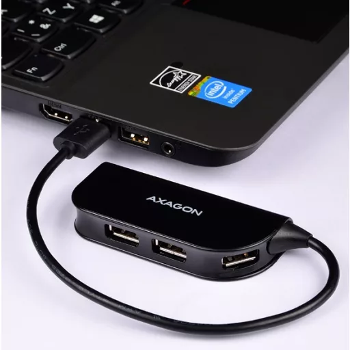Axagon HUE-X4B hálózati csatlakozó USB 2.0 480 Mbit/s Fekete
