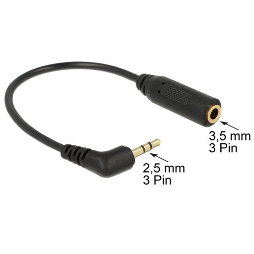 DeLOCK 0.175m 2.5mm/3.5mm audio kábel 0,175 M Fekete