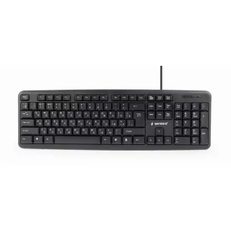   Gembird KB-U-103-RU billentyűzet Irodai USB QWERTY Angol, Orosz Fekete