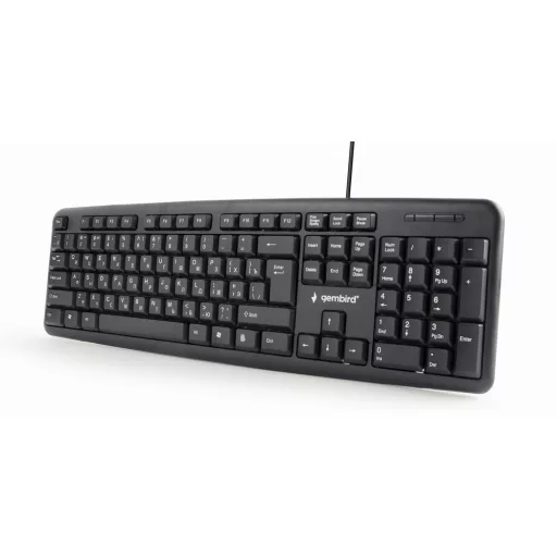 Gembird KB-U-103-RU billentyűzet Irodai USB QWERTY Angol, Orosz Fekete