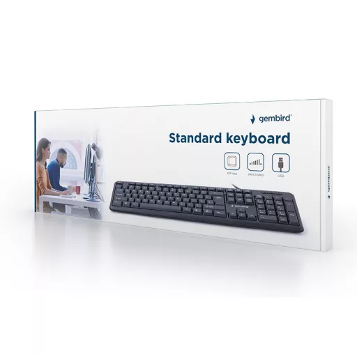 Gembird KB-U-103-RU billentyűzet Irodai USB QWERTY Angol, Orosz Fekete