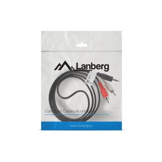   Lanberg CA-MJRC-10CC-0015-BK audio kábel 1,5 M 3.5mm 2 x RCA Fekete