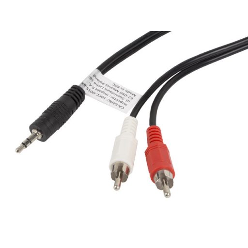 Lanberg CA-MJRC-10CC-0015-BK audio kábel 1,5 M 3.5mm 2 x RCA Fekete