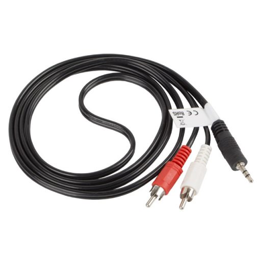 Lanberg CA-MJRC-10CC-0015-BK audio kábel 1,5 M 3.5mm 2 x RCA Fekete