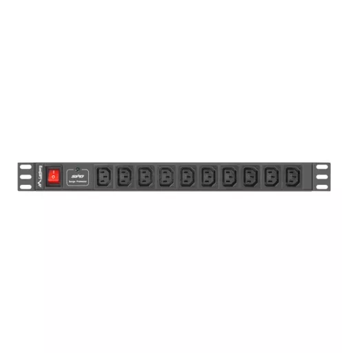 Lanberg PDU-10I-0200-IEC-BK áramelosztó egység (PDU) 10 AC kimenet(ek) 1U Fekete