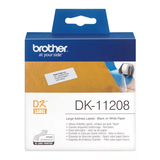 Brother DK-11208 címkéző szalag Fehéren fekete
