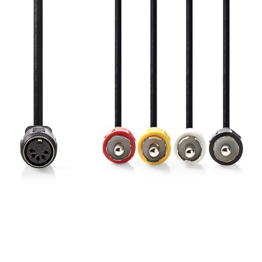 Nedis CAGL20475BK02 audio kábel 0,2 M DIN (5-pin) 4 x RCA Fekete