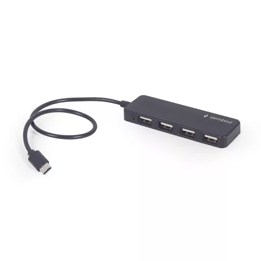 Gembird UHB-CM-U2P4-01 hálózati csatlakozó USB 2.0 Type-C Fekete