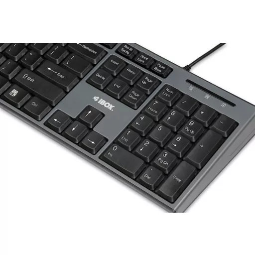 iBox IKMS606 billentyűzet Egér mellékelve Otthoni USB QWERTY Brit angol Fekete