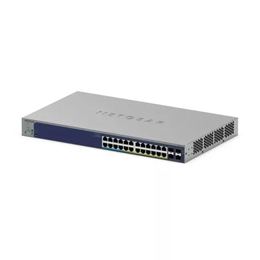 NETGEAR GS728TXUP Vezérelt Gigabit Ethernet (10/100/1000) Ethernet-áramellátás (PoE) támogatása 1U Szürke