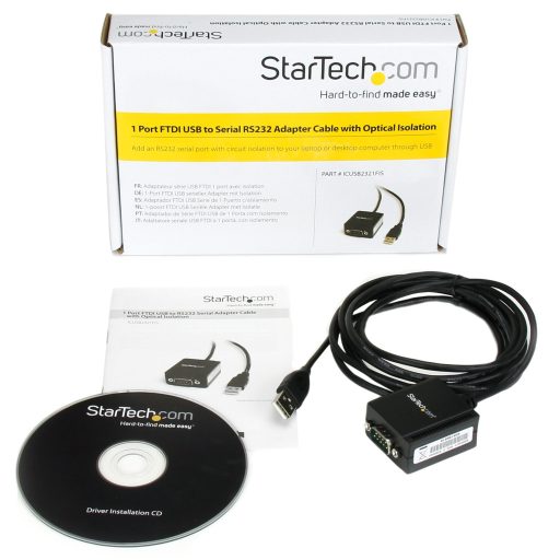 StarTech.com ICUSB2321FIS csatlakozó átlakító DB-9 USB A Fekete