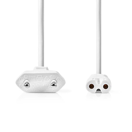 Nedis CEGL11040WT20 tápkábel Fehér 2 M C típusú hálózati csatlakozó IEC 320