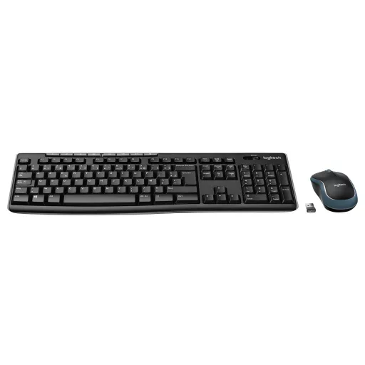 Logitech 920-004524 billentyűzet Egér mellékelve Irodai Vezeték nélküli RF AZERTY Belga Fekete