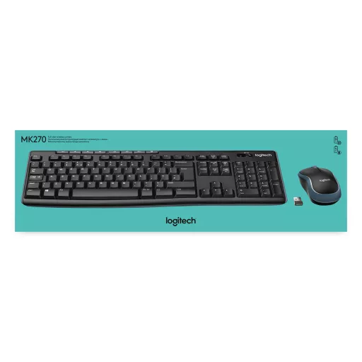 Logitech 920-004524 billentyűzet Egér mellékelve Irodai Vezeték nélküli RF AZERTY Belga Fekete