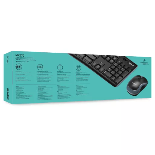Logitech 920-004524 billentyűzet Egér mellékelve Irodai Vezeték nélküli RF AZERTY Belga Fekete