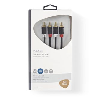 Nedis CABW24200AT100 audio kábel 10 M 2 x RCA Antracit