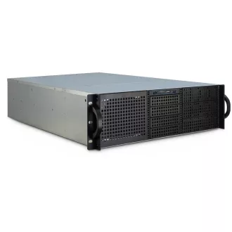 Inter-Tech 3U-30255 Rack Fekete, Rozsdamentes acél