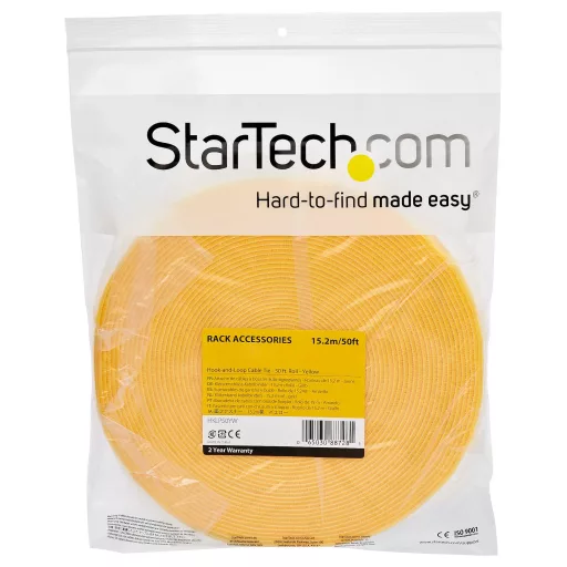 StarTech.com HKLP25YW vezetékkötegelő Kábelkötegelő Nejlon Sárga 1 db
