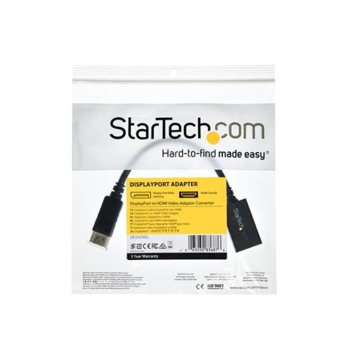 StarTech.com DP2HDMI2 video átalakító kábel 0,21 M DisplayPort HDMI Fekete