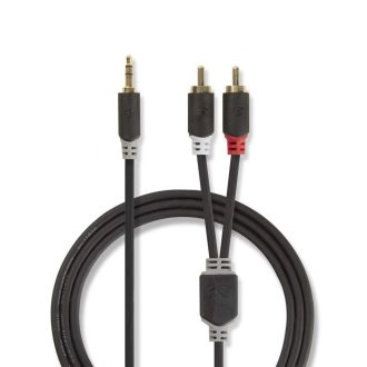   Nedis CABW22200AT05 audio kábel 0,5 M 3.5mm 2 x RCA Antracit