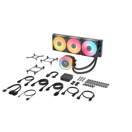 Corsair iCUE LINK TITAN 360 RX LCD Processzor Hűtő 12 cm Fekete 1 db