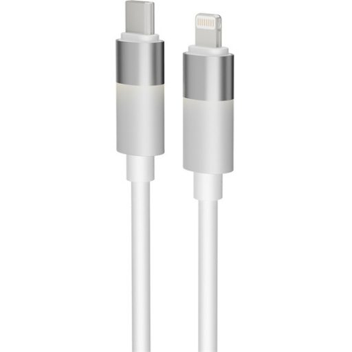 KAB AVAX CB315 GLOWY 27W USB-C - Lightning gyorstöltő kábel, fehér - 2m