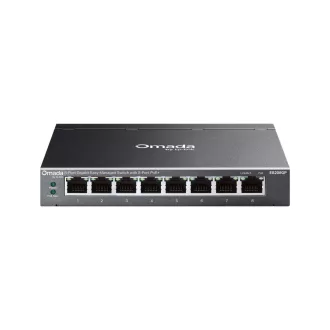   TP-Link Omada ES208GP hálózati kapcsoló Vezérelt L2 Gigabit Ethernet (10/100/1000) Ethernet-áramellátás (PoE) támogatása DIN rail Fekete